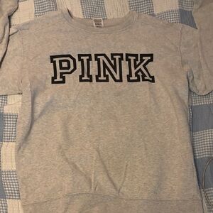 Gray women’s sweater with Black 'PINK' Print